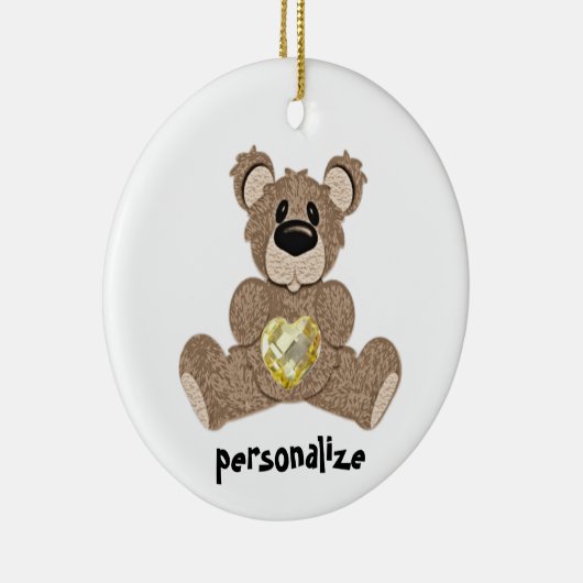 November Birthstone Teddy Bear Ornament (Rechts)
