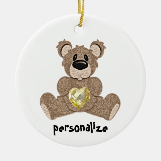 November Birthstone Teddy Bear Ornament (Voorkant)