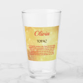 November Birthstone Topaz-ontwerp Glas (Voorkant)