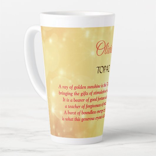 November Birthstone Topaz-ontwerp  Latte Mok (Linkerhoek)