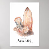 November Birthstone - Waterverf Topaz | POSTER (Voorkant)