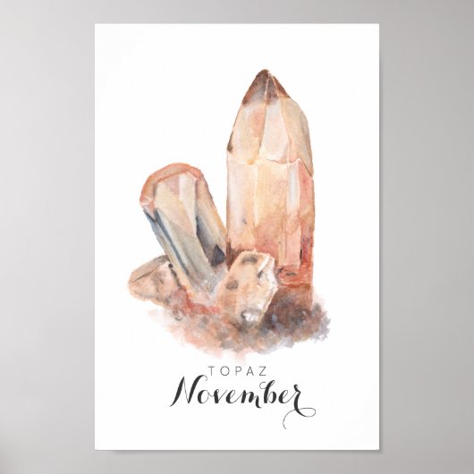 November Birthstone - Waterverf Topaz | POSTER (Voorkant)