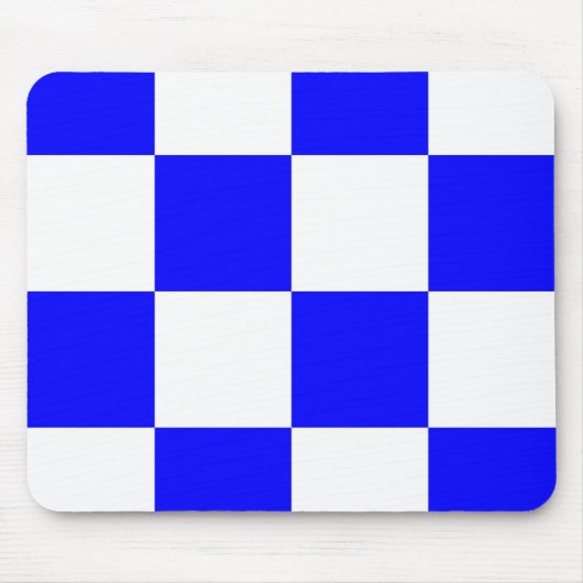 NOVEMBER Blue White Checkered Square Muismat (Voorkant)