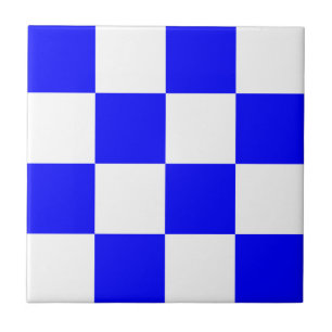NOVEMBER Blue White Checkered Square Tegeltje