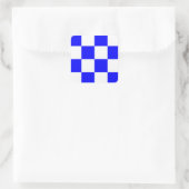 NOVEMBER Blue White Checkered Square Vierkante Sticker (Tas)