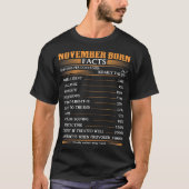 November Born Facts Servings per containershirt T-shirt (Voorkant)