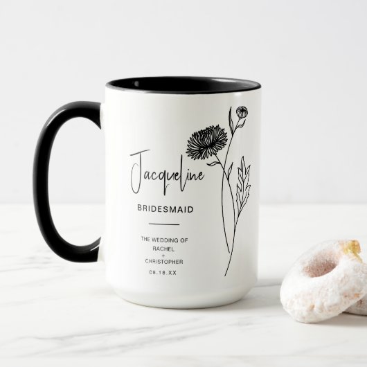 November Bruidsmeisje | Chrysanthemum Geboortebloe Mok (Met donut)