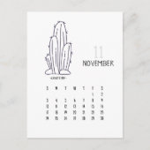November  Cactus 2024 Kalender Kaart (Voorkant)