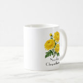 November Chrysanthemum Bloemen Koffiemok (Voorkant rechts)