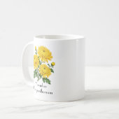 November Chrysanthemum Bloemen Koffiemok (Voorkant links)