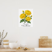 November Chrysanthemum Bloemen Poster (Keuken)