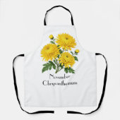 November Chrysanthemum Bloemen Schort (Voorkant)