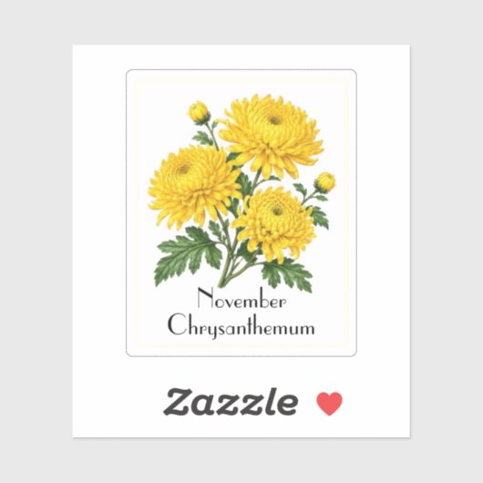 November Chrysanthemum Bloemen Sticker (Vel)