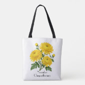 November Chrysanthemum Bloemen Tote Bag (Achterkant)