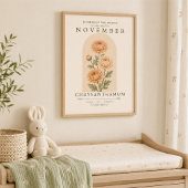 November Chrysanthemum Geboorte Bloem Poster