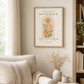 November Chrysanthemum Geboorte Bloem Poster