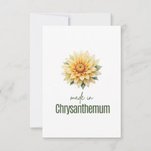 November Chrysanthemum Geboortebloem Dankkaart Bedankkaart