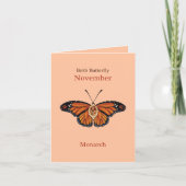 November Citrien Edelsteen Monarch Butterfly Desig Kaart (Voorkant)