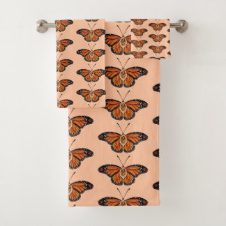 November Citrien Monarch Vlinder Patroon Ontwerp Bad Handdoek
