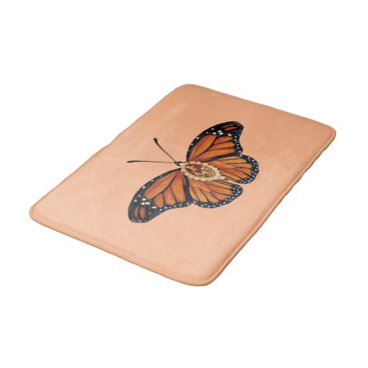 November Citrien Monarch Vlinder Patroon Ontwerp Badmat (Gekanteld)