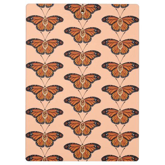 November Citrien Monarch Vlinder Patroon Ontwerp Klembord (Achterkant)