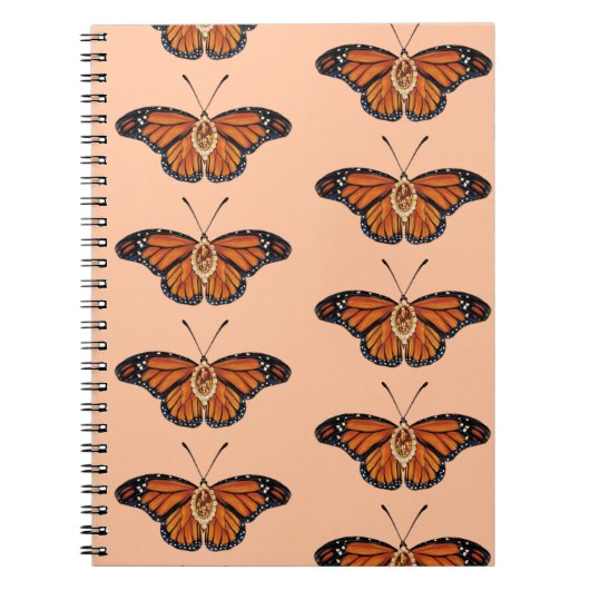 November Citrien Monarch Vlinder Patroon Ontwerp Notitieboek (Voorkant)