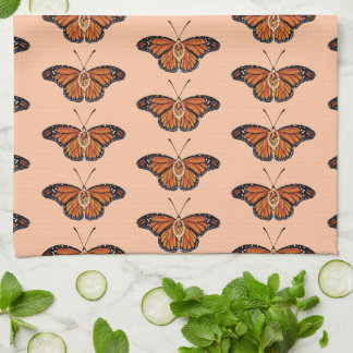 November Citrien Monarch Vlinder Patroon Ontwerp Theedoek