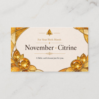 November Citrine Birthstone Shop Card Visitekaartje
