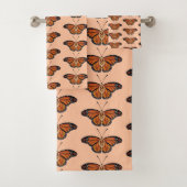 November Citrine Monarch Butterfly Pattern Design Bad Handdoek (Insitu)
