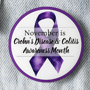 November Crohn's Disease & Colitis Awareness Month Ronde Button 5,7 Cm