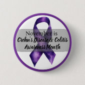 November Crohn's Disease & Colitis Awareness Month Ronde Button 5,7 Cm (Voorkant)