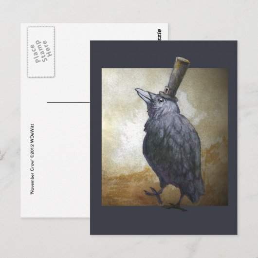 November Crow Post Card Briefkaart (Voorkant / Achterkant)