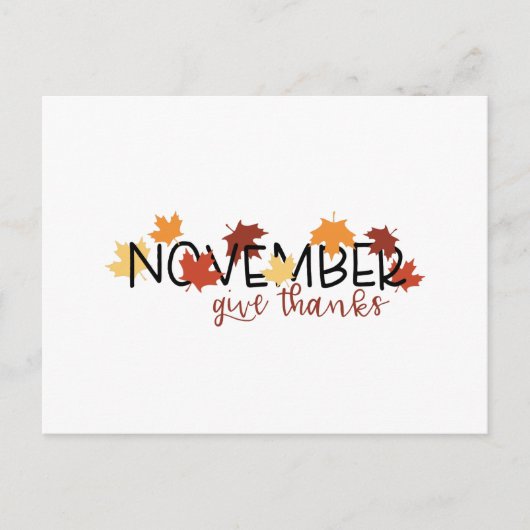 November Dank U Briefkaart (Voorkant)