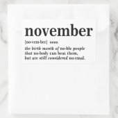 November Definitie Rechthoekige Sticker (Tas)