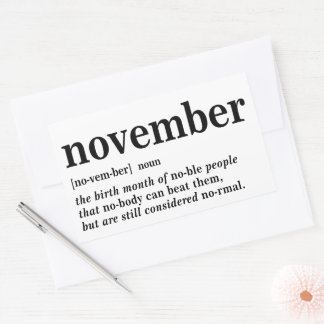 November Definitie Rechthoekige Sticker