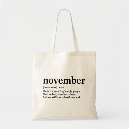 November Definitie Tote Bag (Voorkant)