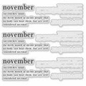 November Definitie Verjaardag Sticker (Voorkant)