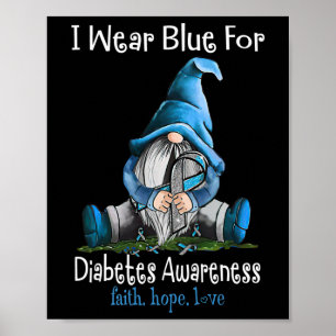 November Diabetes Awareness Maand Fun Gnomes Draag Poster