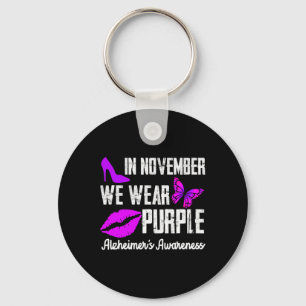 November dragen we paars alzheimerbewustzijn sleutelhanger