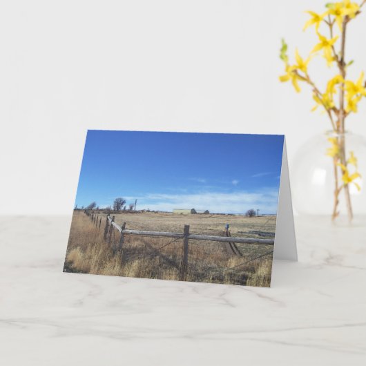 November droog gras Ranch Uitzicht Kaart (Gele Bloem)