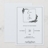 "November Elegance"  bruiloft Invitati Kaart (Voorkant / Achterkant)