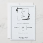 "November Elegance" bruiloft Invitati Kaart (Voorkant)
