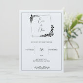 "November Elegance"  bruiloft Invitati Kaart (Staand voorkant)