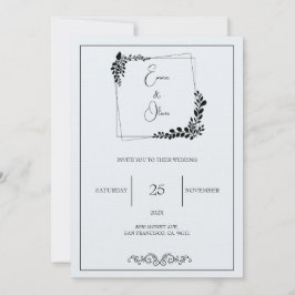 "November Elegance" bruiloft Invitati Kaart