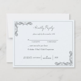 "November Elegance" bruiloft RSVP Kaart