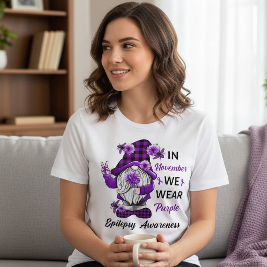 November Epilepsie Bewustzijn Gnome Tri-Blend Shirt