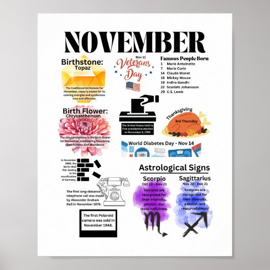 November Fun Facts Poster (Voorkant)
