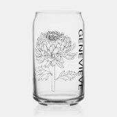 November Geboorte Bloem Chrysanthem met aangepaste Blikvorm Glas (Voorkant)