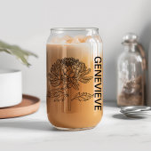 November Geboorte Bloem Chrysanthem met aangepaste Blikvorm Glas