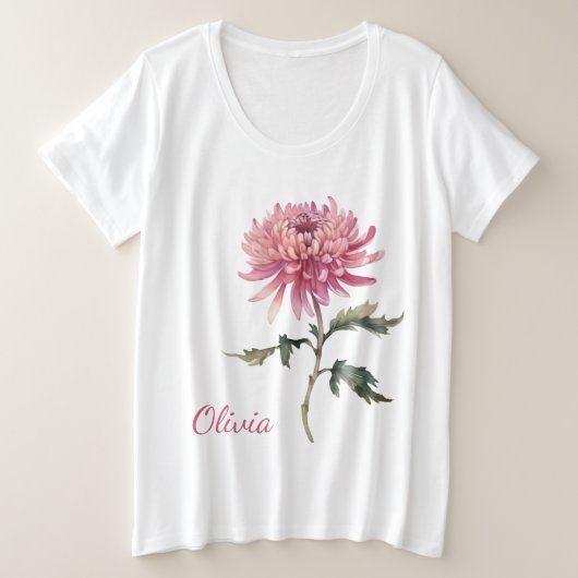 November geboorte bloem geschenken Chrysanthemum b Grote Maat T-shirt (Design voorkant)